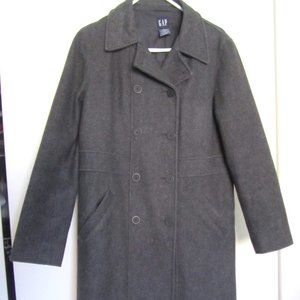 GAP Women's Peacoat Longer Wool Blend Jacket Sz M